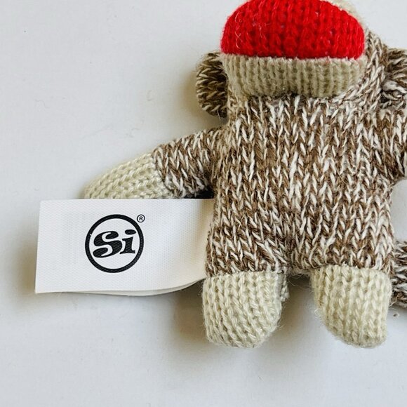 Mini Monkey Plush Brown Knit Stuffed Animal Toy - Picture 3 of 5